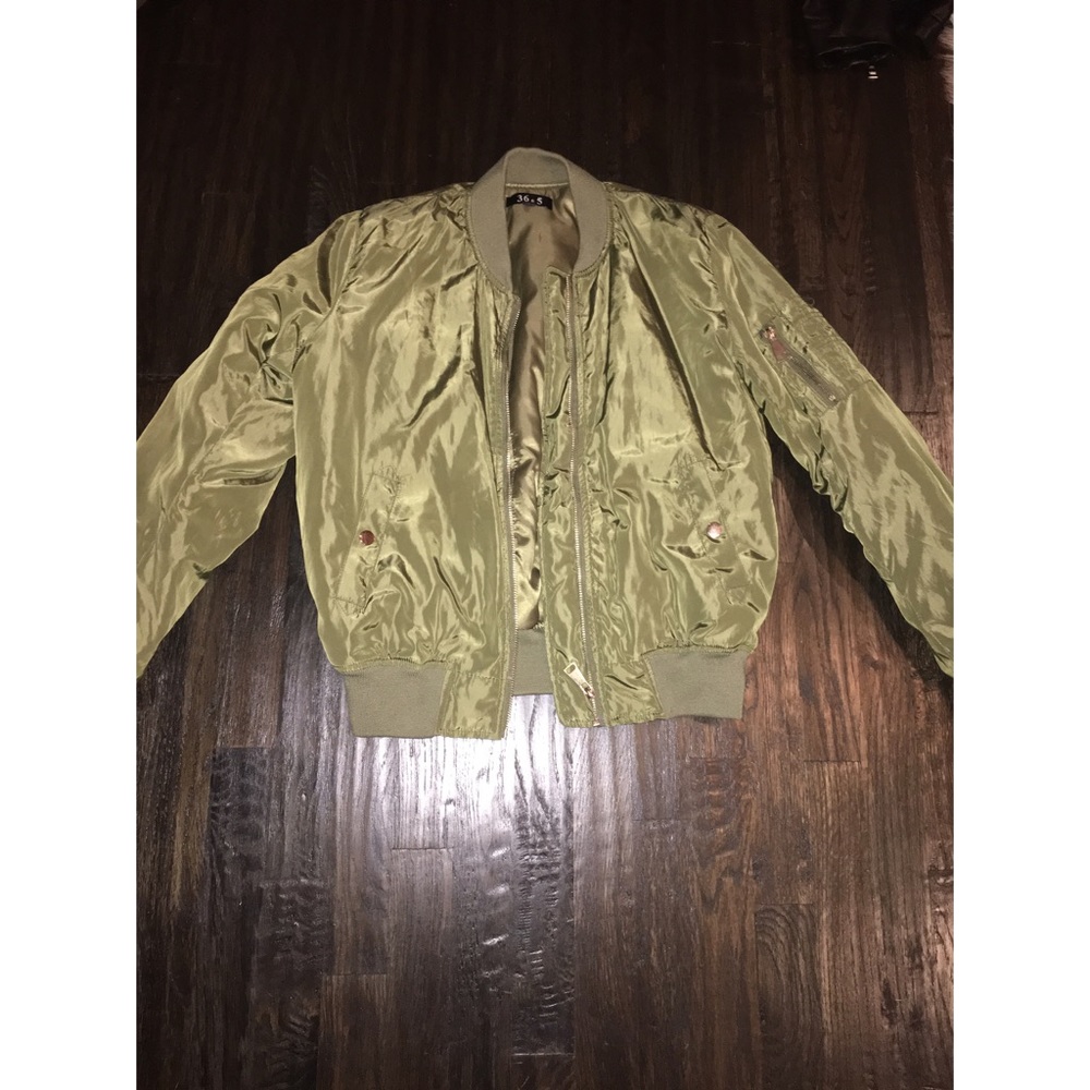 Olive bomber jacket